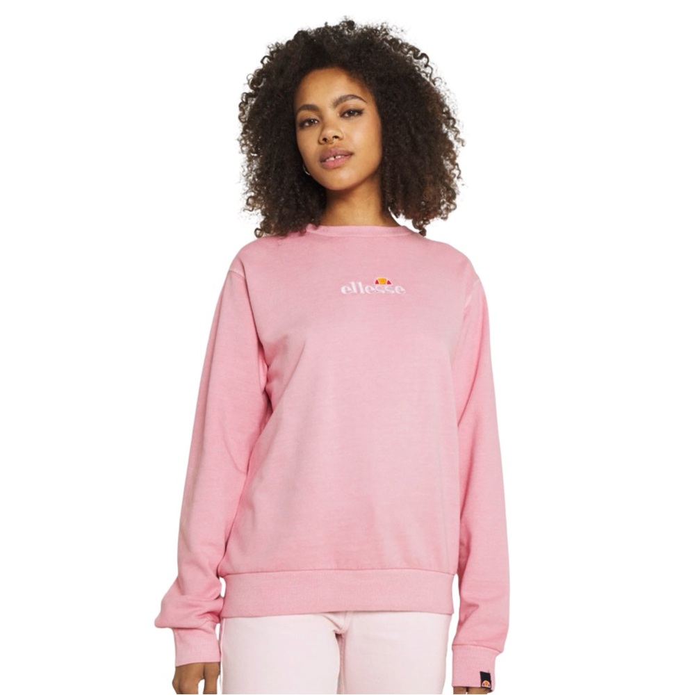 NWT Womens Ellese Sapana Sweatshirt Pink Cotton Crewneck L/S Top US 4 UK 8 EU 36